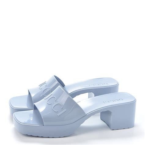 blue gucci rubber sandals|gucci closed toe sandals.